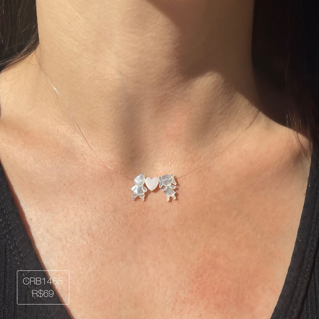 Colar de Nylon c/ 2 Filhos Liso Dourado